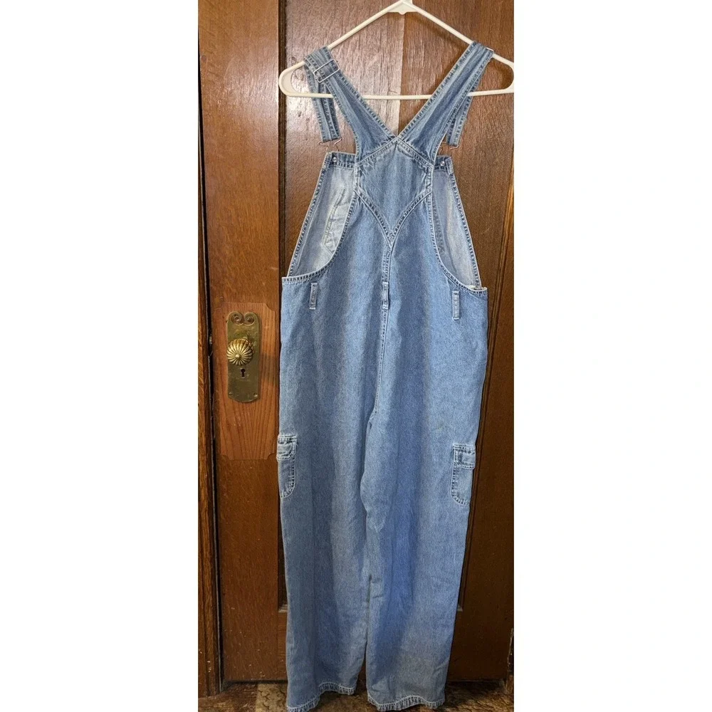 Vintage LA Blues Y2K Denim Bib Overalls Women's Size M Multi Mini Front Pockets